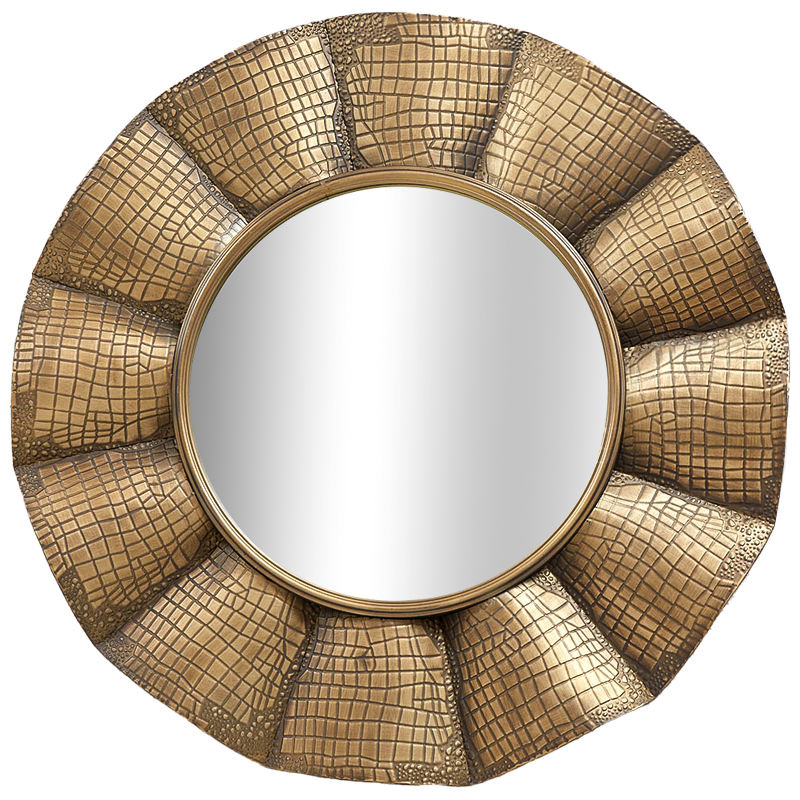 Круглое зеркало Aguirre Round Brass Mirror Латунь Зеркало в Сочи | Loft Concept 