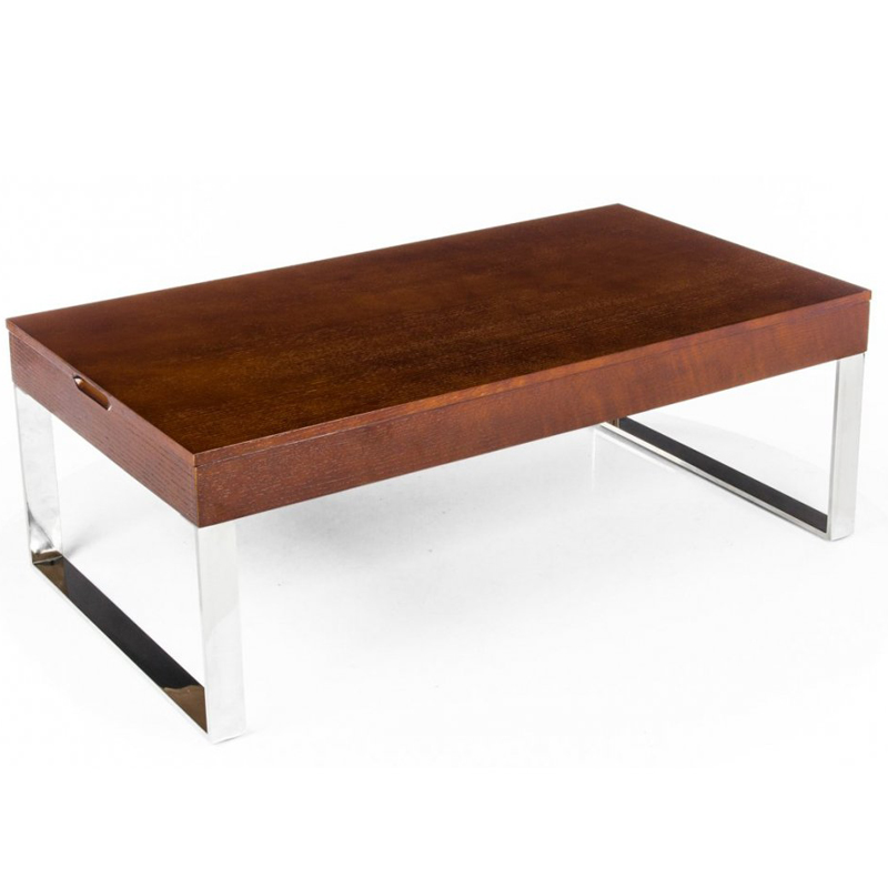 Кофейный стол Annecy Coffee Table brown Коричневый Хром в Сочи | Loft Concept 