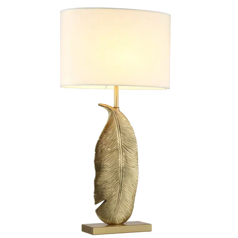 Настольная лампа Leaf Brass Table Lamp Золотой Белый Черный в Сочи | Loft Concept 