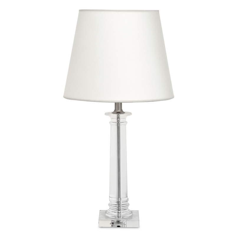 Настольная лампа Eichholtz Table Lamp Bulgari S Прозрачный Белый Никель в Сочи | Loft Concept 