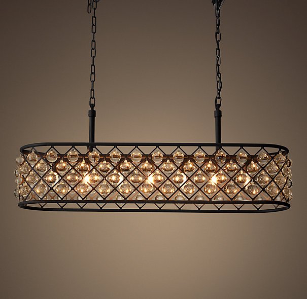 Люстра RH Spencer Rectangular Chandelier 100 Черный в Сочи | Loft Concept 