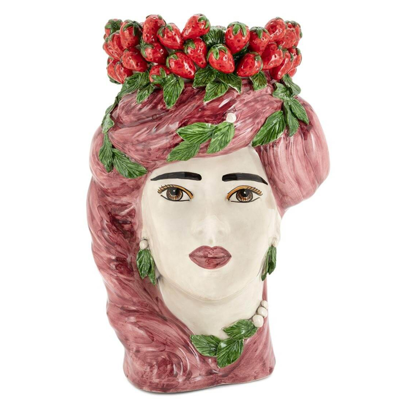 Ваза VASE STRAWBERRIES HEAD LADY BIG Red Бургундский красный в Сочи | Loft Concept 