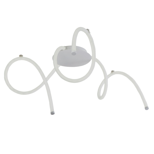 Люстра белого цвета с тремя изогнутыми светодиоидными плафонами Luke Lampco Tracer Lamp Белый в Сочи | Loft Concept 