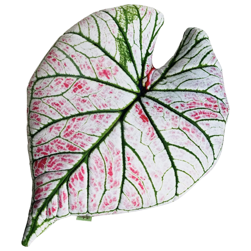 Декоративная подушка Botanical Cushion Caladium Rosebud Зеленый Бежевый Розовый в Сочи | Loft Concept 