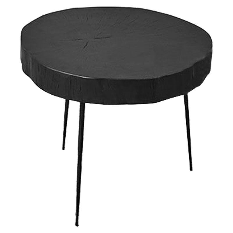 Приставной стол Saw Cut Black Wood Side Table Черный в Сочи | Loft Concept 