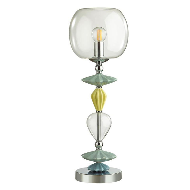 Настольная лампа Iris Glass Table lamp Candy chrome Прозрачный (Transparent) Желтый Зеленый Хром Голубой в Сочи | Loft Concept 