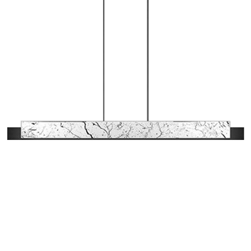 Люстра Leonce Marble Linear Chandelier White Черный Белый Мрамор Bianco в Сочи | Loft Concept 