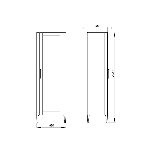 Витрина молочного цвета со стеклянной дверью с 4-мя полками и 2-мя ящиками Type  в Сочи