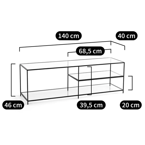 ТВ-тумба из стекла и металла Tingey Metal Glass TV Stand в Сочи