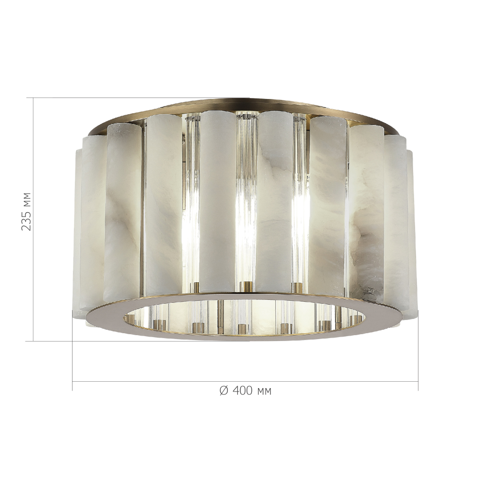 Потолочный светильник из стекла и премиального алебастра Ravishment в Сочи