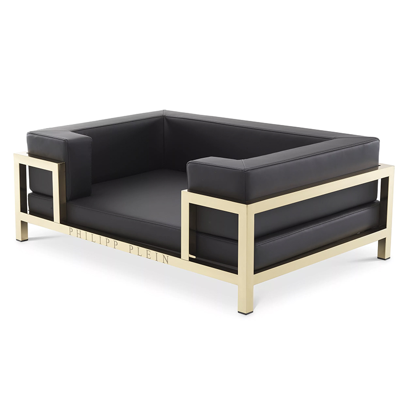 Лежанка для домашних животных Philipp Plein Dogbed High Conic XL Gold Черный Золотой в Сочи | Loft Concept 