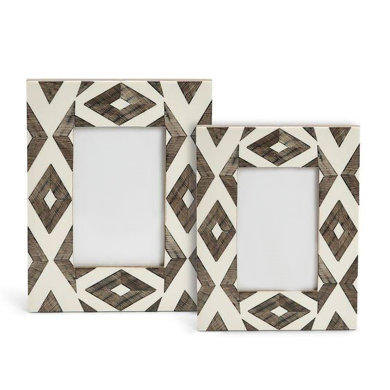 Фоторамка кость Ethnic Indian Wood Bone Inlay photo frame ivory ( слоновая кость ) Коричневый в Сочи | Loft Concept 