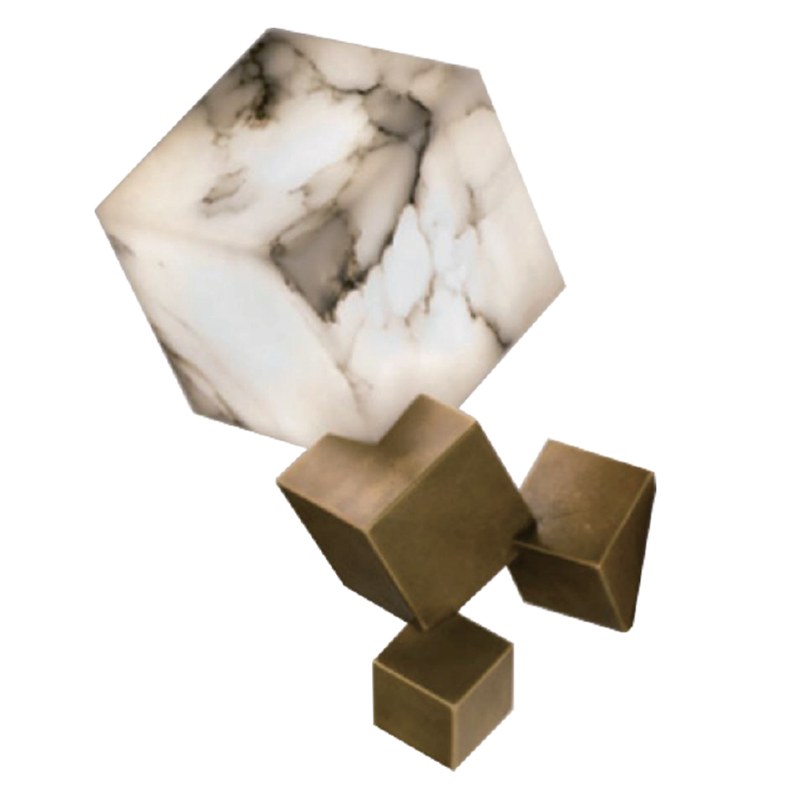 Бра Marble Cube Wall lamp Белый Мрамор Bianco Медь в Сочи | Loft Concept 