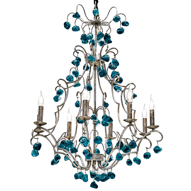 Люстра Crystal Blue Cupertino Chandelier  Бирюзовый в Сочи | Loft Concept 