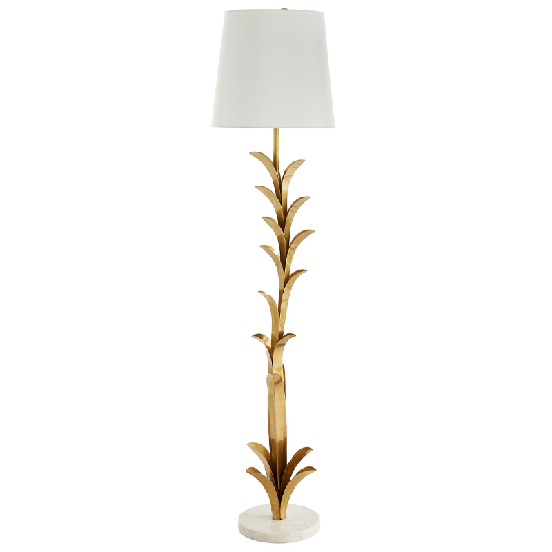 Торшер Arteriors ABBOTT FLOOR LAMP Латунь Белый в Сочи | Loft Concept 