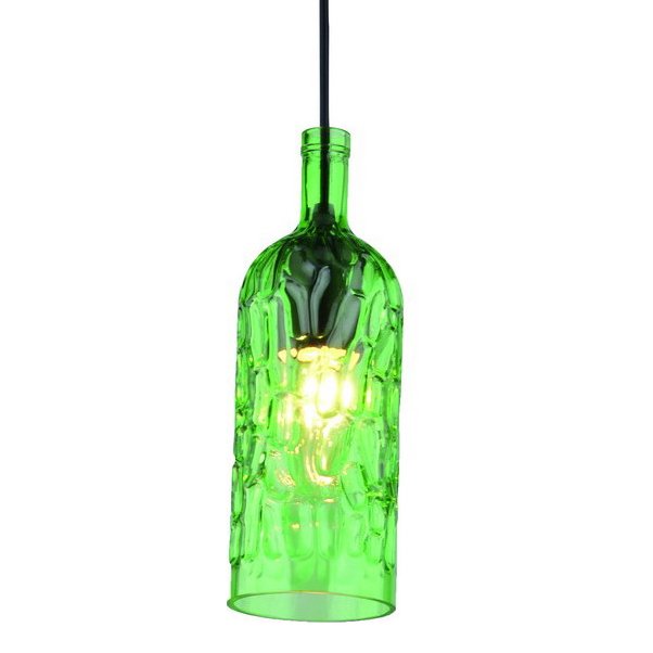 Подвесной светильник Geometry Glass Green Bottle Pendant Зеленый в Сочи | Loft Concept 