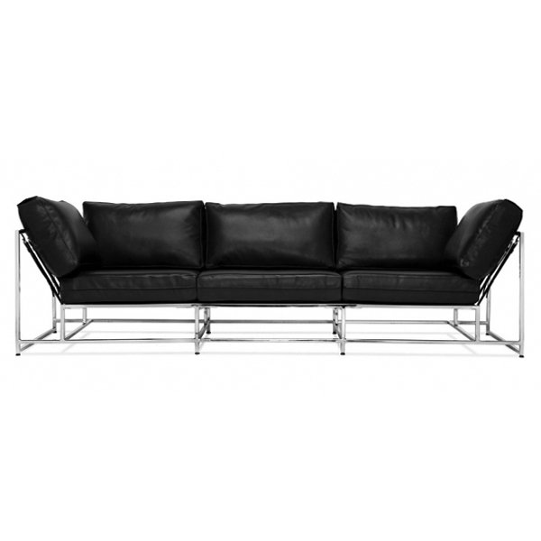 Диван Black Calfskin Sofa Черный в Сочи | Loft Concept 