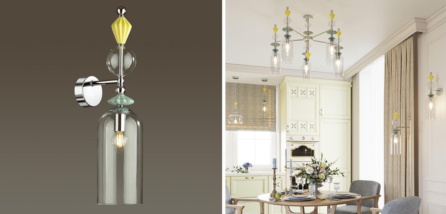 Бра Iris Glas wall lamp B chrome - фото