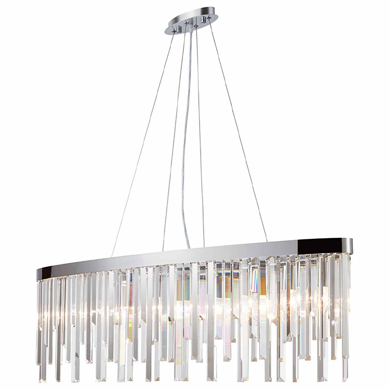 Люстра Bennett Oval Chandelier chrome Хром Прозрачный в Сочи | Loft Concept 