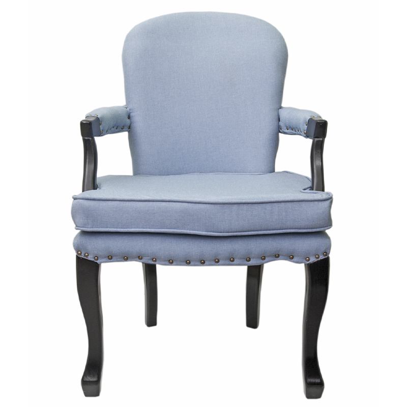 Кресло Aubrey Classical Armchair blue flax Голубой Черный в Сочи | Loft Concept 