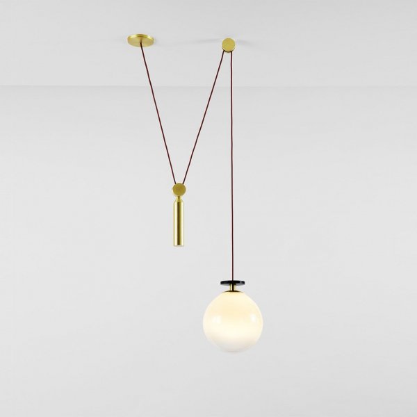 Подвесной светильник Shape up Pendant Globe White Латунь Белый в Сочи | Loft Concept 