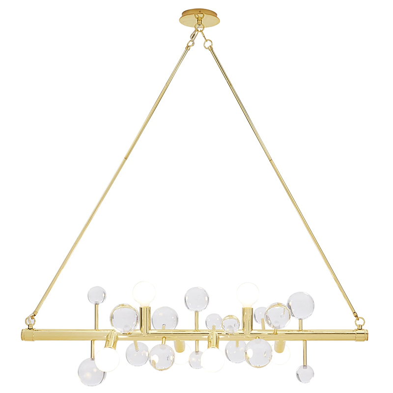 Люстра Jonathan Adler SIX-LIGHT LINEAR CHANDELIER Clear Золотой Прозрачное Стекло Белый Люстра Jonathan Adler SIX-LIGHT LINEAR CHANDELIER Clear Золотой Прозрачное Стекло Белый в Сочи | Loft Concept