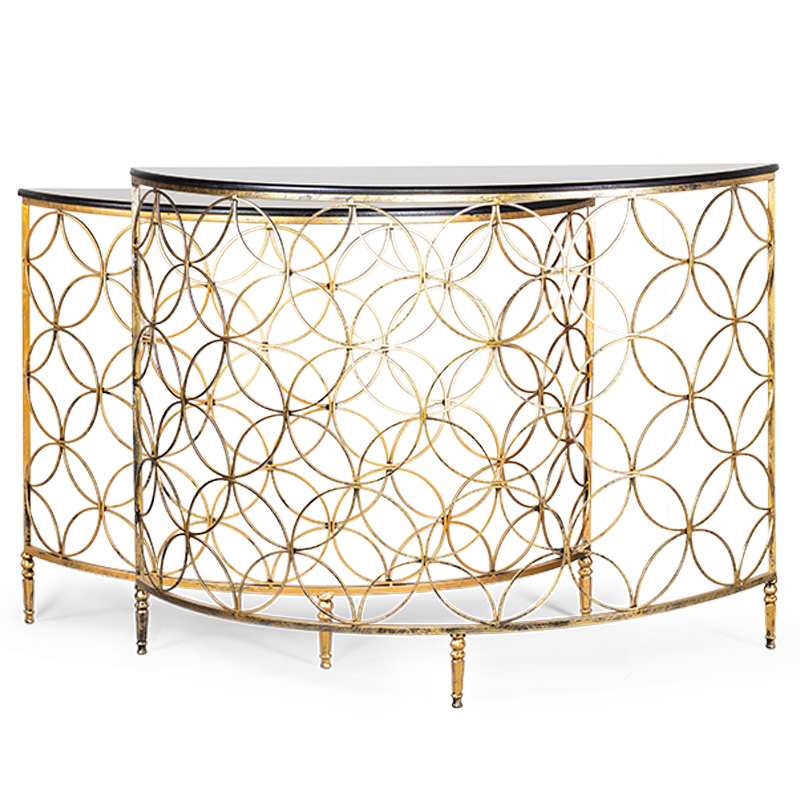 Комплект консолей Gold Lace Console Золотой в Сочи | Loft Concept 