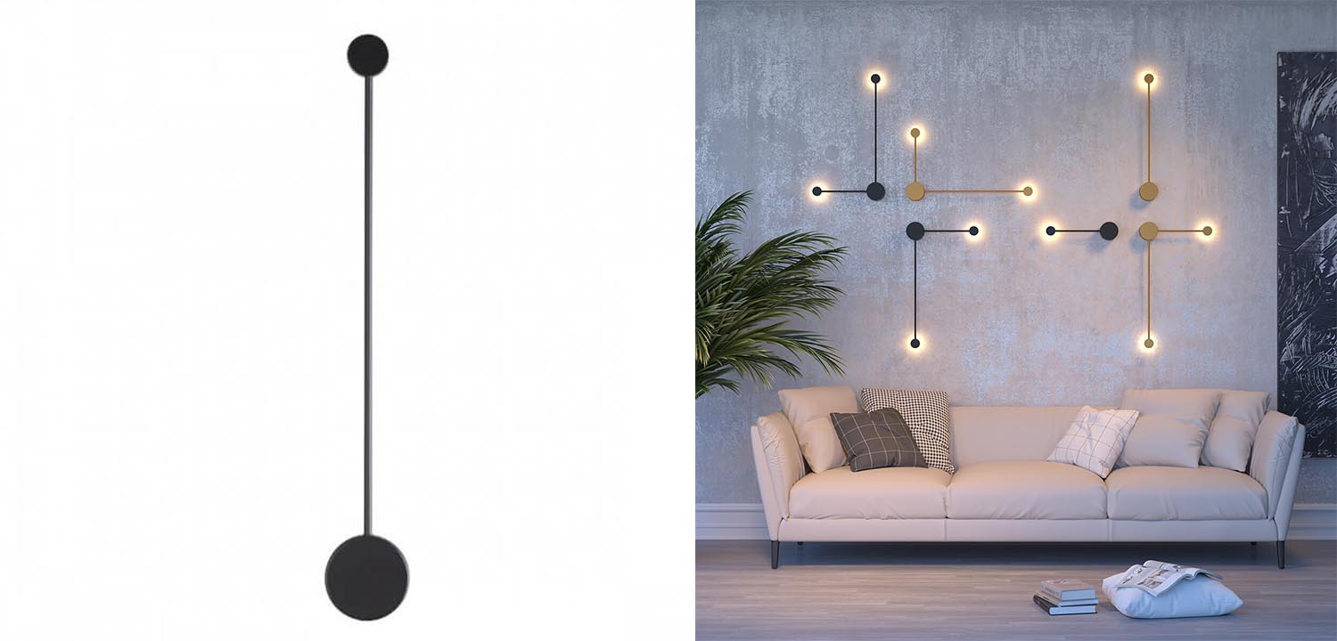 Бра Pin Wall Light Black 70 - фото