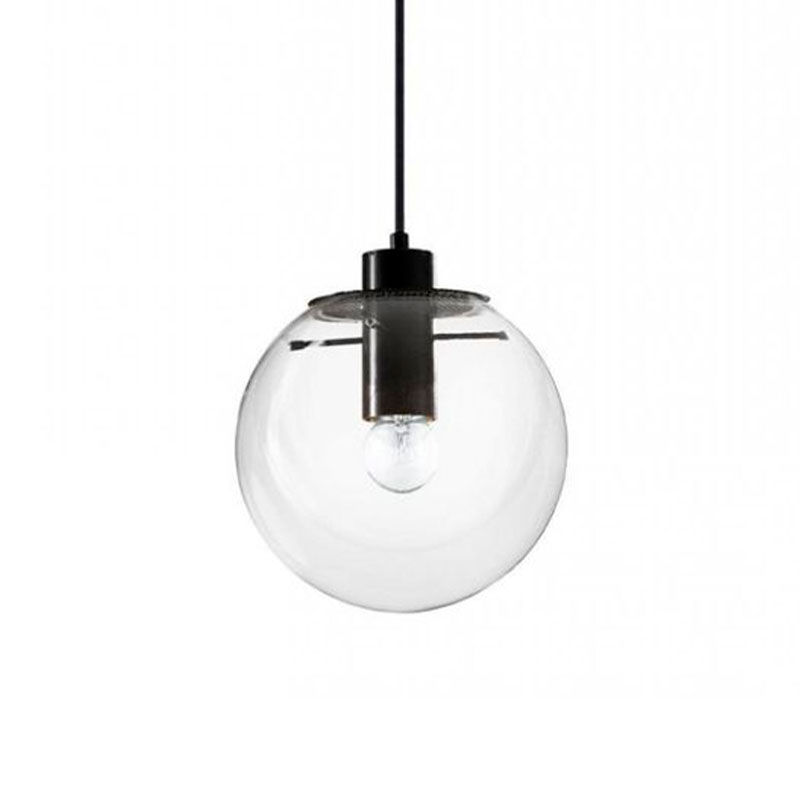 Подвесной светильник Selene Glass Ball Ceiling Lights Black 20 cm Черный Прозрачное Стекло в Сочи | Loft Concept 