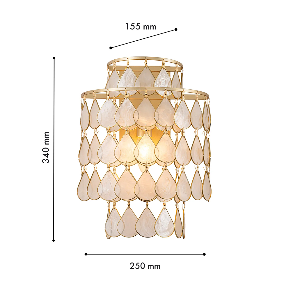 Бра с декором из натуральной морской ракушки Iridescent Light в Сочи