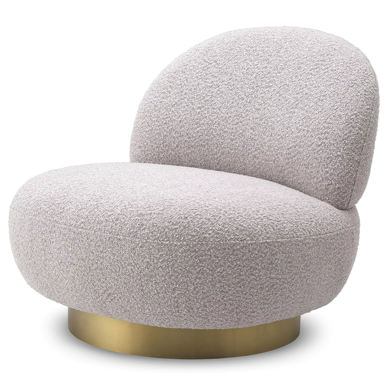 Кресло Eichholtz Swivel Chair Clement Grey Светло-серый Латунь в Сочи | Loft Concept 