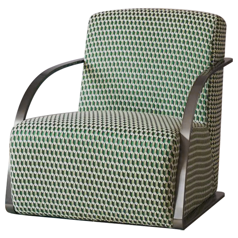 Кресло Esme Green Pattern Armchair Зеленый Темный хром в Сочи | Loft Concept 