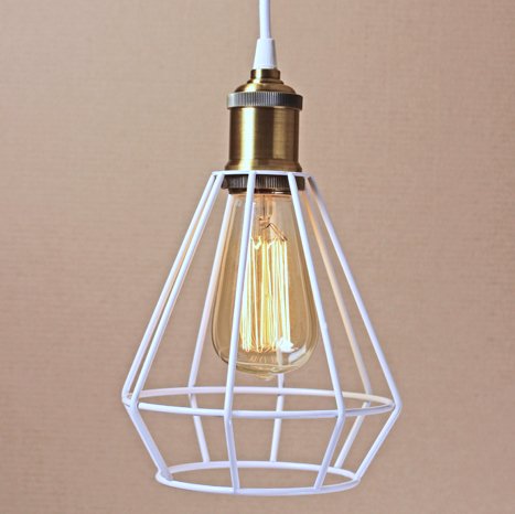 Подвесной светильник Wire Cage Pendant Punch White Белый в Сочи | Loft Concept 