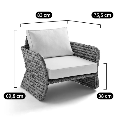 Кресло из плетеного гиацинта Gardner Wicker Armchair в Сочи