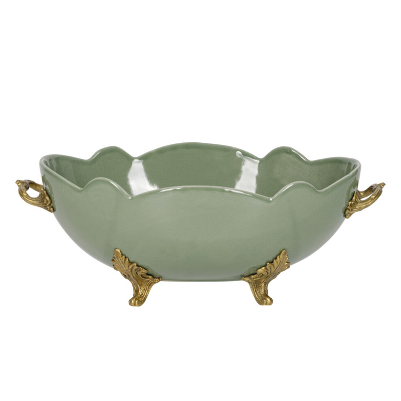 Чаша зеленого цвета из фарфора с волнообразным краем Eden Garden porcelain and bronze Зеленый Бронза Чаша зеленого цвета из фарфора с волнообразным краем Eden Garden porcelain and bronze Зеленый Бронза в Сочи | Loft Concept