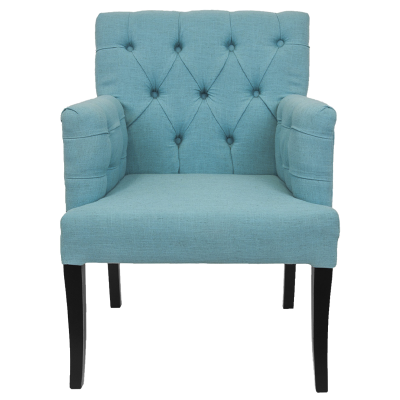 Кресло Addison Chic Armchair blue flax Бирюзовый Черный в Сочи | Loft Concept 