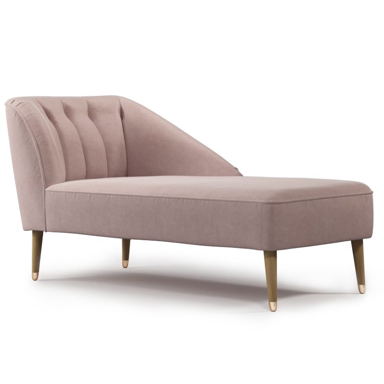 Кушетка Chaise Longue, Pink Cotton Velvet Розовый пастельный в Сочи | Loft Concept 