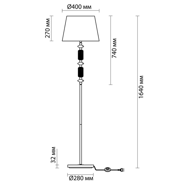 Торшер Iris Fabric Lampshade Floor lamp Candy в Сочи