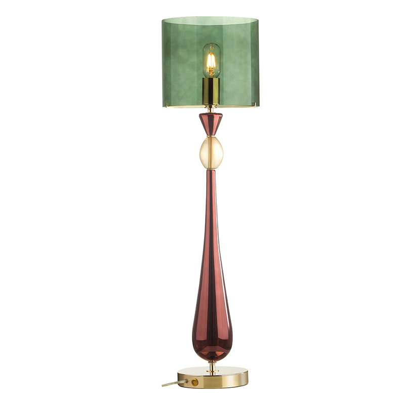 Настольная лампа Roser Green Burgundy Table Lamp Бургундский красный Золотой Зеленый в Сочи | Loft Concept 