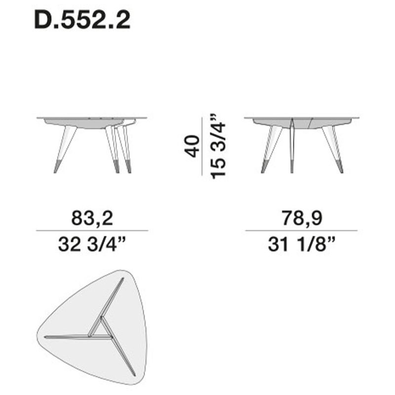 Дизайнерский кофейный стол со стеклянной столешницей Gio Ponti D.552.2 Coffee Table в Сочи