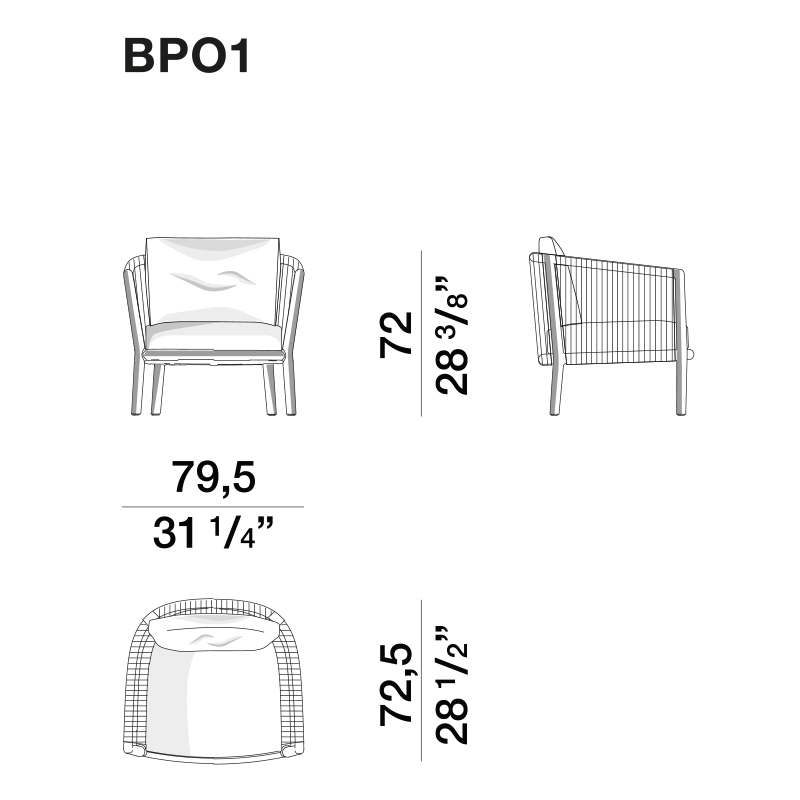 Дизайнерское уличное кресло из массива дерева с веревочной спинкой BOBOLI Armchair в Сочи