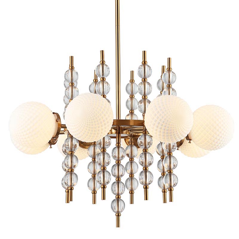 Люстра Addelyn Chandelier 8 lamp Белый Латунь в Сочи | Loft Concept 