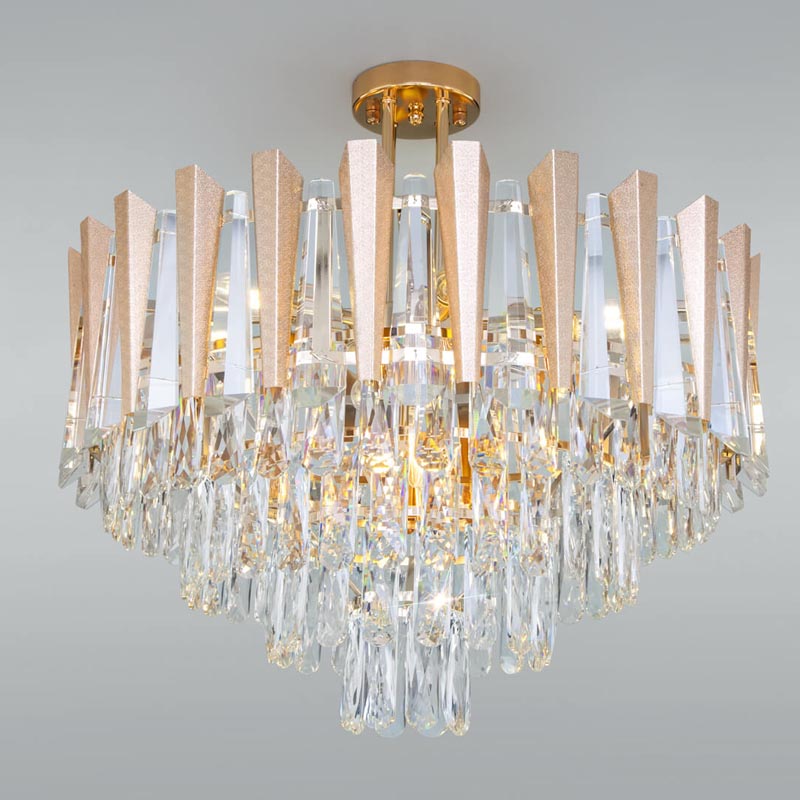 Потолочная люстра Crystal Edge Chandelier Прозрачный (Transparent) Золотой в Сочи | Loft Concept 