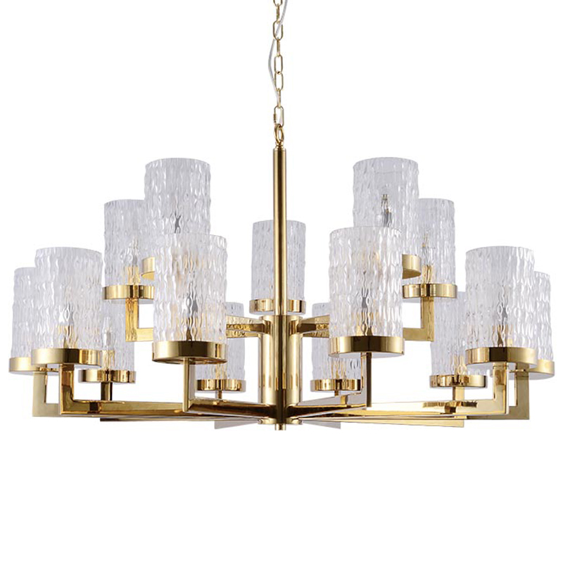 Люстра Estebe Glass Gold Chandelier 14 Золотой Прозрачный в Сочи | Loft Concept 