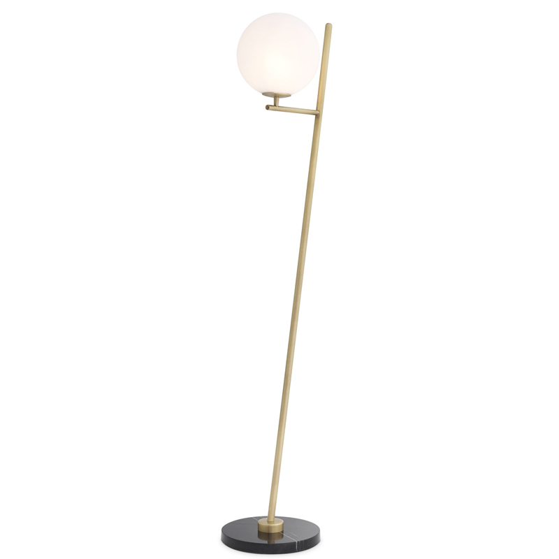 Торшер Eichholtz Floor Lamp Flynn Brass Латунь Античная полированная Белый Черный Мрамор Nero в Сочи | Loft Concept 