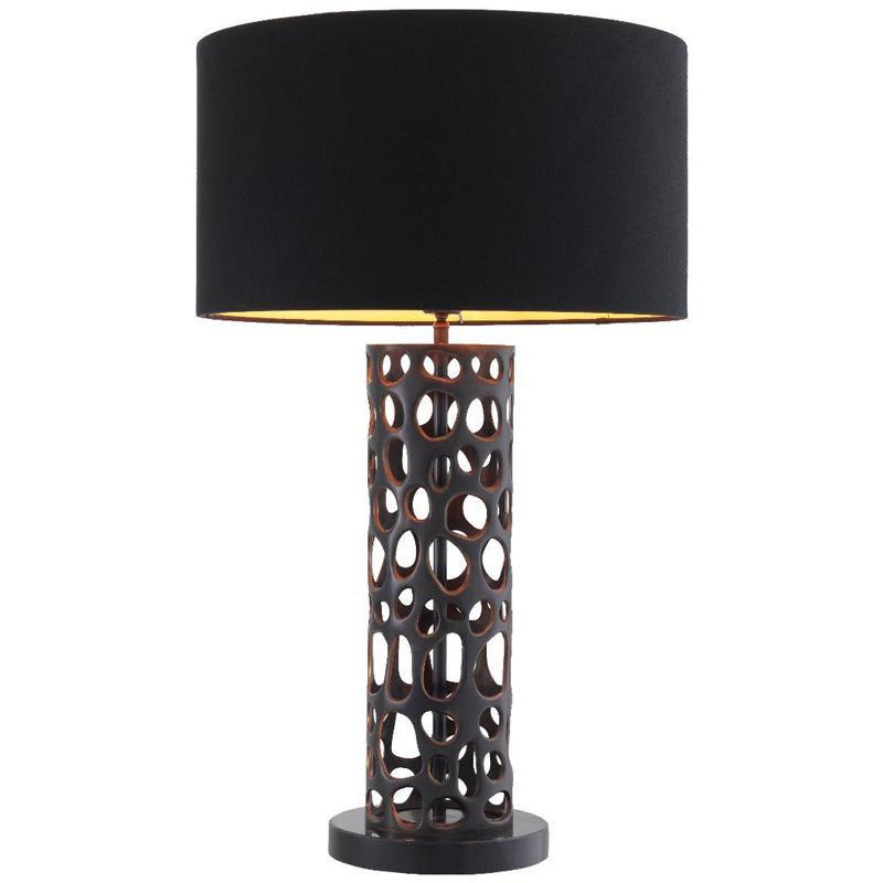 Настольная лампа Eichholtz Table Lamp Dix Bronze Черный Темная бронза Черный Мрамор Nero Золотой в Сочи | Loft Concept 