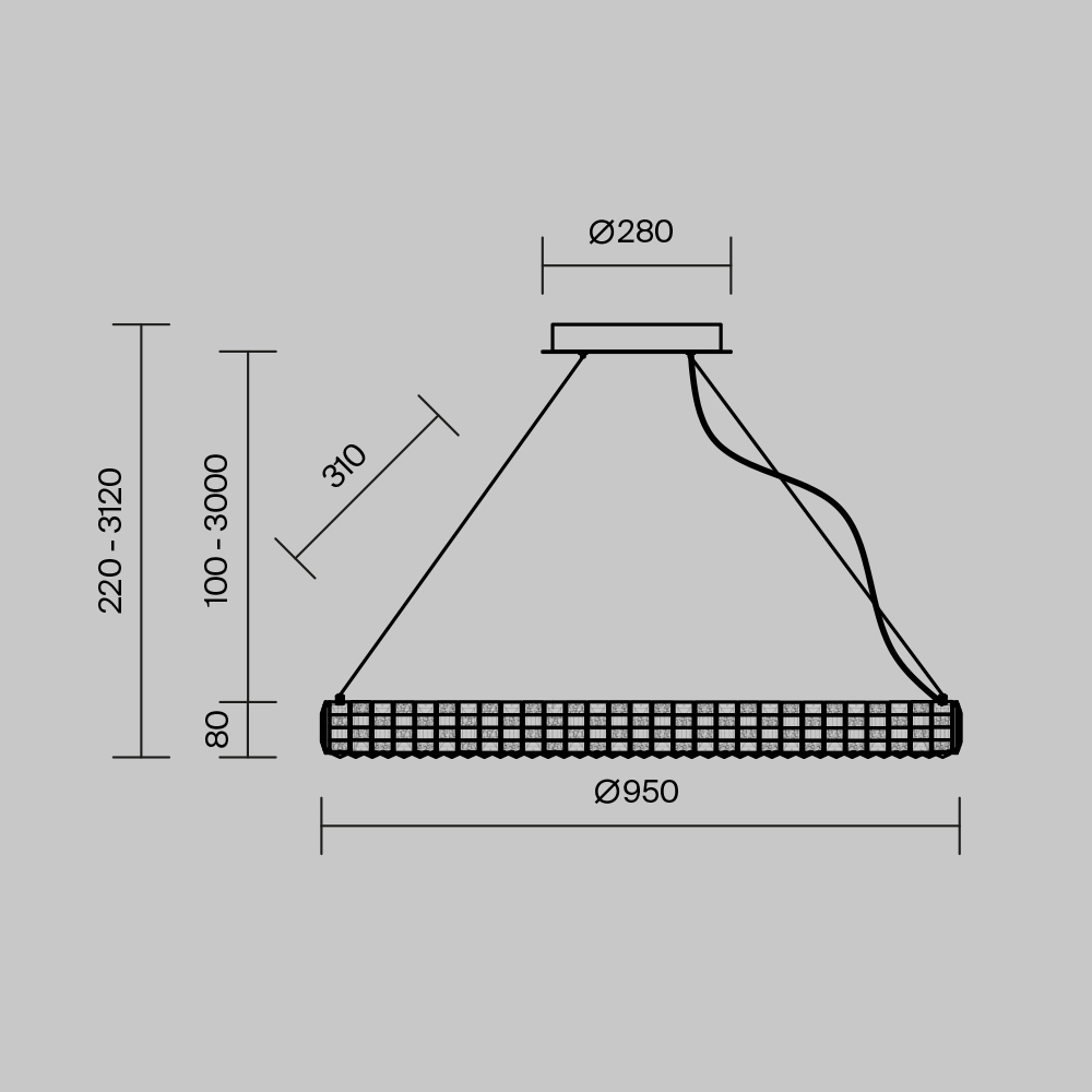 Люстра подвесная Castello 3000К 35Вт в Сочи