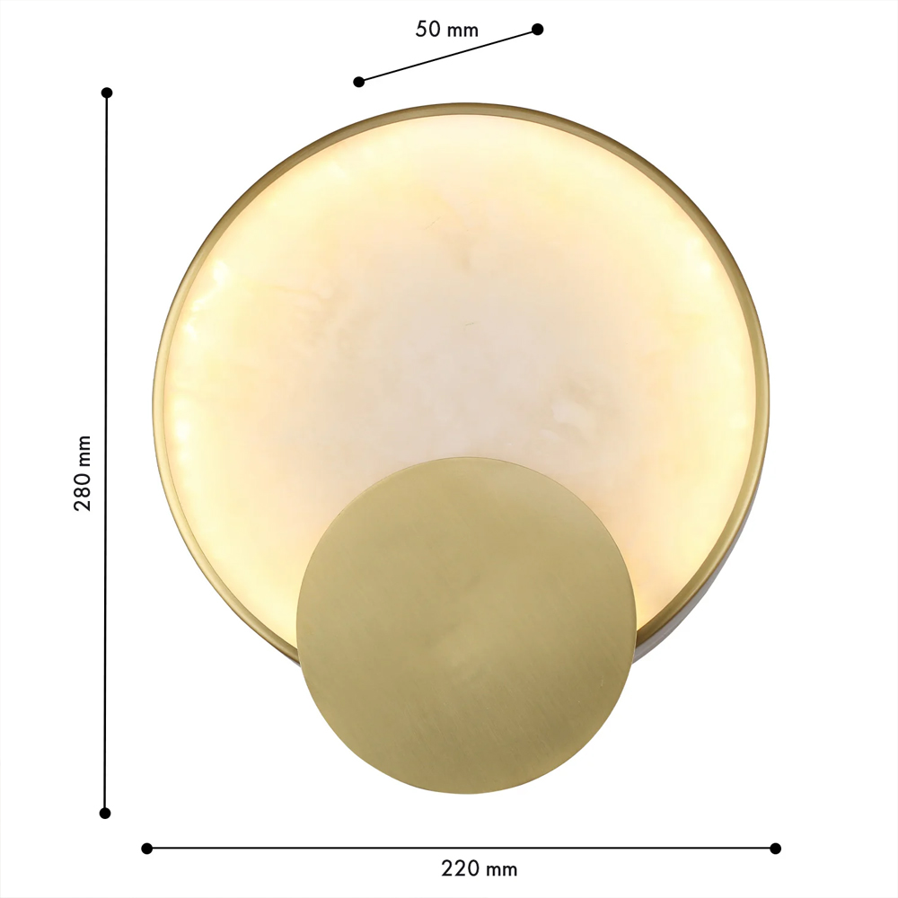 Бра в форме диска из бежевого алебастра Cryptocrystalline Stone в Сочи