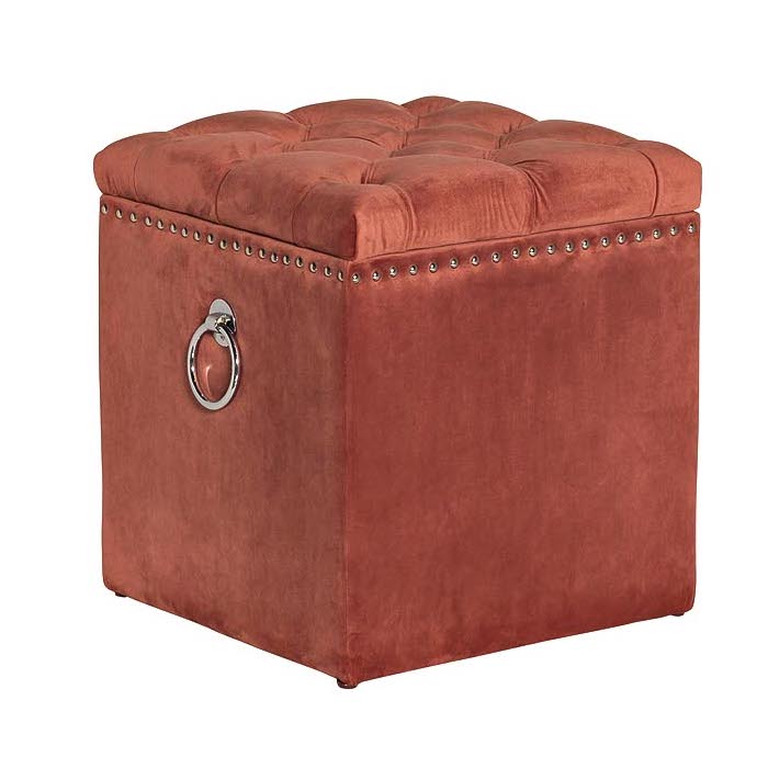 Пуф Terracotta Box Puff Терракотовый Хром в Сочи | Loft Concept 