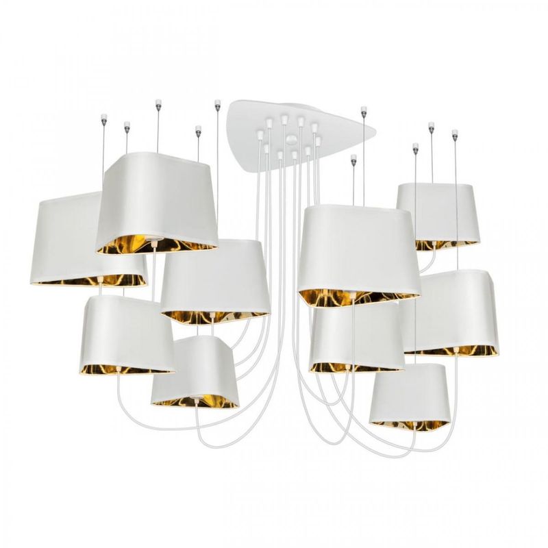 Люстра Designheure Lighting White Grand Nuage10 плафонов Белый Золотой в Сочи | Loft Concept 